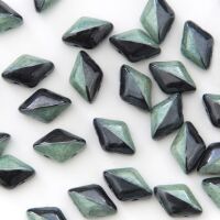 BLACK/WHITE OPAQUE GREEN LUSTER