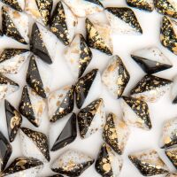 BLACK/WHITE OPAQUE GOLD SPLASH