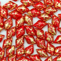 GOLD SPLASH OPAQUE CORAL RED