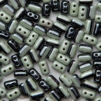 BLACK/WHITE OPAQUE LIGHT GREEN LUSTER