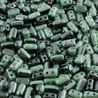 BLACK/WHITE OPAQUE GREEN LUSTER