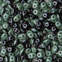 BLACK/WHITE OPAQUE GREEN LUSTER