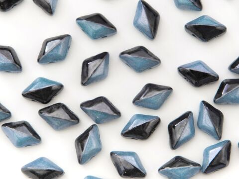 BLACK/WHITE OPAQUE BLUE LUSTER
