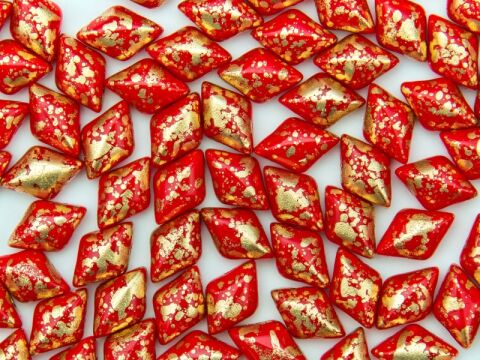 GOLD SPLASH OPAQUE CORAL RED