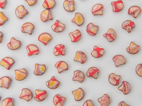 OPAQUE CORAL RED  FULL CAPRI GOLD MAT BATIK