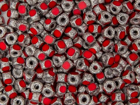 OPAQUE CORAL RED SILVER PASTE MAT