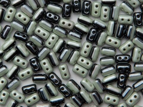 BLACK/WHITE OPAQUE LIGHT GREEN LUSTER