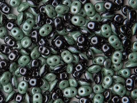 BLACK/WHITE OPAQUE GREEN LUSTER