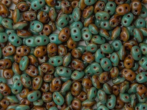 TURQUOISE GREEN/IVORY TRAVERTINE DARK